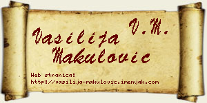 Vasilija Makulović vizit kartica